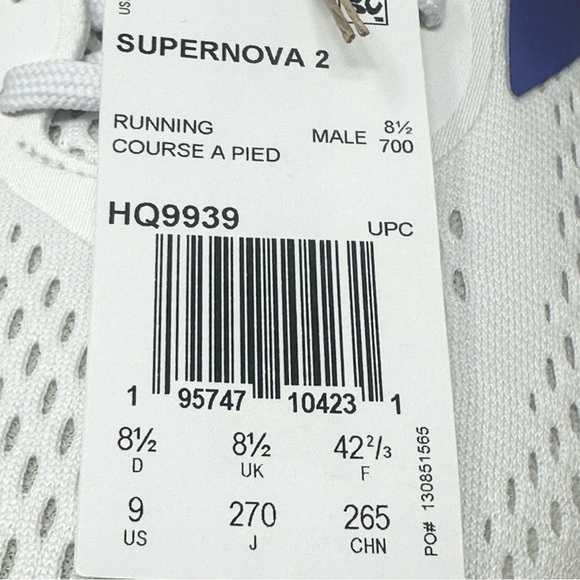 Adidas Men’s Supernova 2 HQ9939 White/Blue/Pink Size 9 - Picture 9 of 10